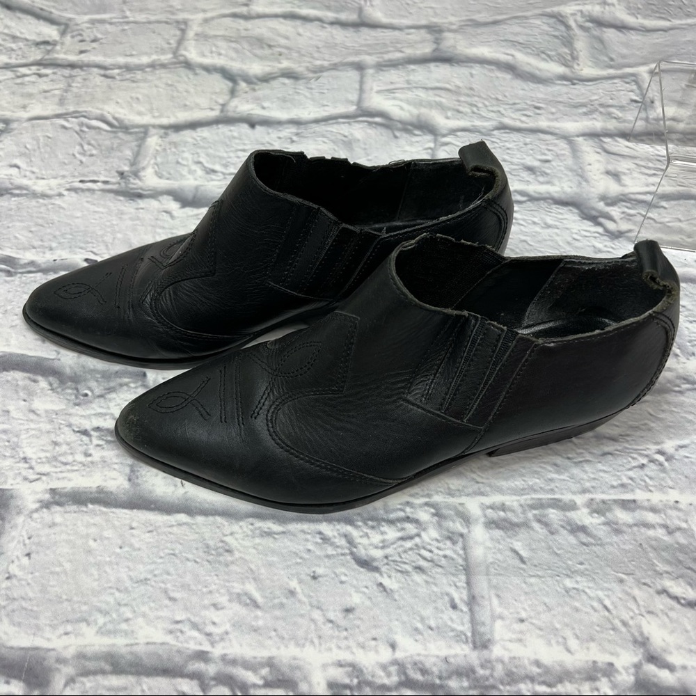 MOOTSIE TOOTSIES Butch Black Slip On Pointed Ankle Booties 7 - Picture 6 of 16